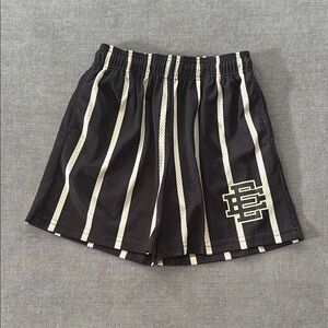 Eric Emanuel Black and Cream Striped Shorts
